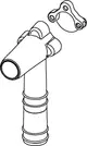 TECE-Schallschutzelement in L-Form mit flexiblem Anschluss, geeignet zur Schalldämmung in Wandinstallationen. Aufnahme zur Befestigung sichtbar.